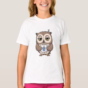 Vermoeide Slaapdronken Uil Nachtploeg Brandstof Ko T-shirt