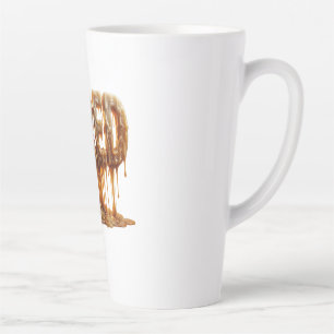 Vermoeide Smeltende Kaars Typografie Burnout Moede Latte Mok