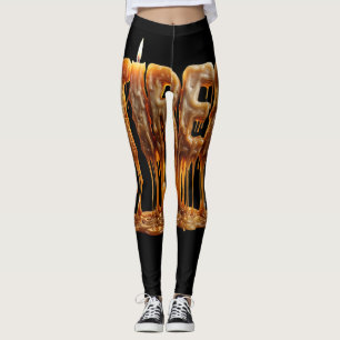 Vermoeide Smeltende Kaars Typografie Burnout Moede Leggings