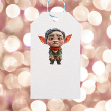 Vermoeide vader Kerst Elf Witte Gift Labels