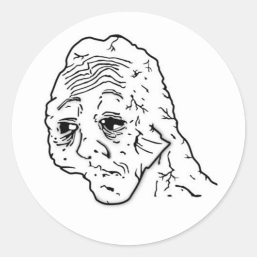 Vermoeide Wojak stickers (Voorkant)