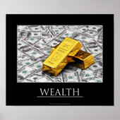 Vermogensgoederen - gouden leeuwen en dollarbiljet poster (Voorkant)