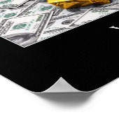 Vermogensgoederen - gouden leeuwen en dollarbiljet poster (Hoek)