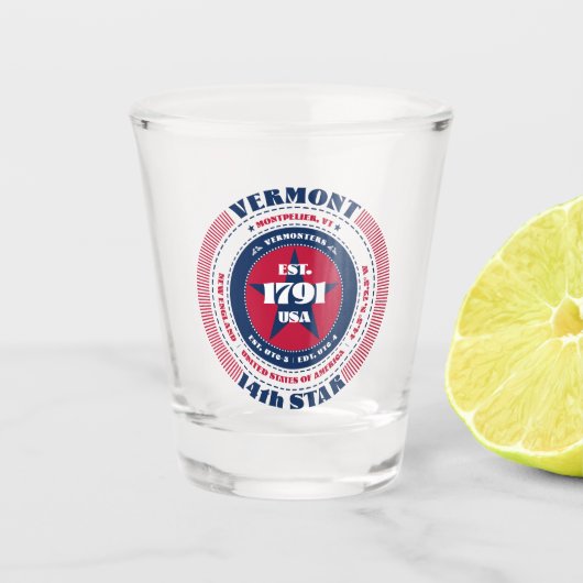 Vermont 14th Star Patriotic Shot glas (Voorkant)