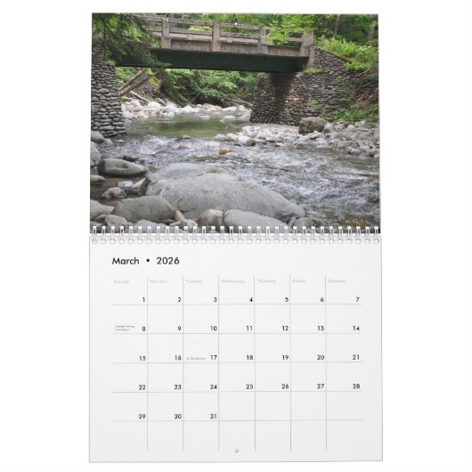 Vermont 2023 - Calendrier (Mar 2026)