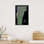 Vermont à partir d'une affiche satellite spatiale (Cuisine)