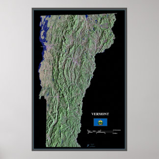 Vermont à partir d'une affiche satellite spatiale
