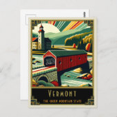 Vermont | Art. Deco Briefkaart (Voorkant / Achterkant)