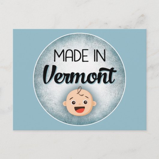 Vermont Baby Funny Blue New Boy Briefkaart (Voorkant)
