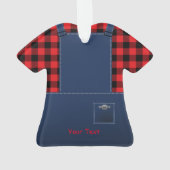 Vermont Bib Overalls Buffalo Plays Kerstmis Ornament (achterkant)
