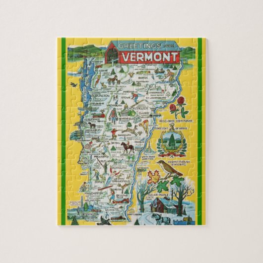 Vermont Briefkaart Kaart Jigsaw Puzzel (Verticaal)