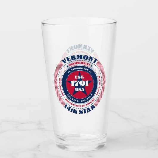 Vermont Circular Typography Design Glas (Voorkant)