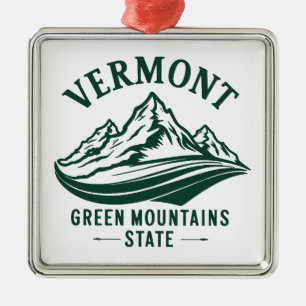 Vermont De staat Groen Berg Metalen Ornament