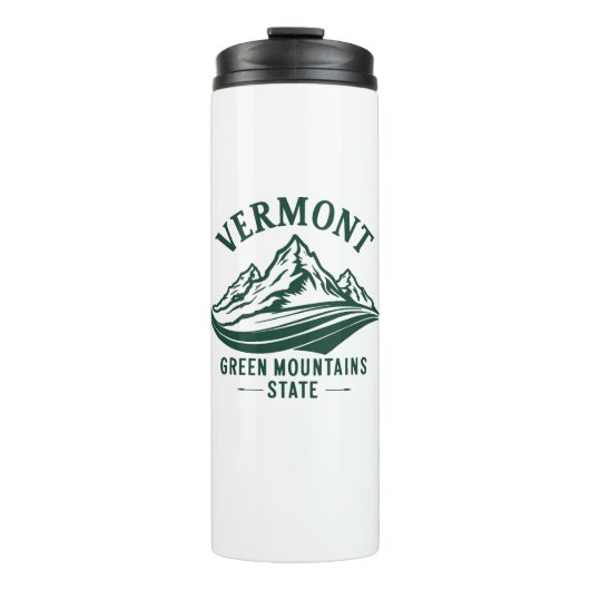 Vermont De staat Groen Berg Thermosbeker (Voorkant)