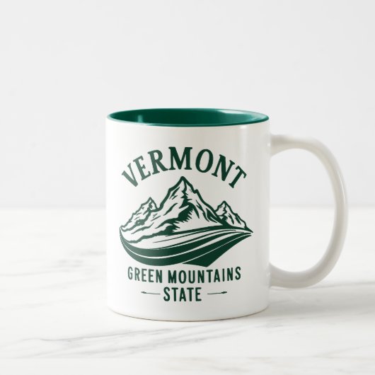 Vermont De staat Groen Berg Tweekleurige Koffiemok (Rechts)