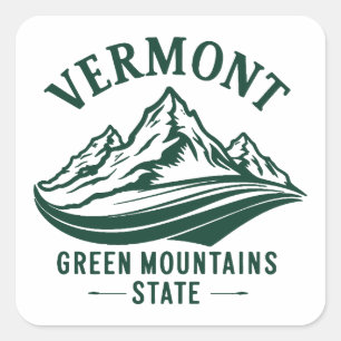 Vermont De staat Groen Berg Vierkante Sticker