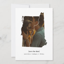 Vermont en New Hampshire Bewaar de datum fotokaart Save The Date