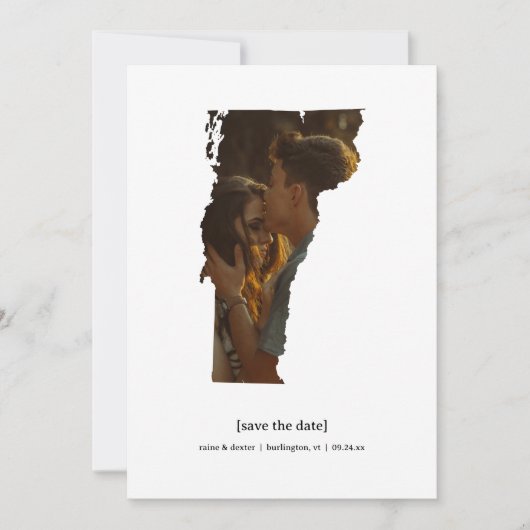 Vermont Enregistrer le Carte photo de date (Devant)