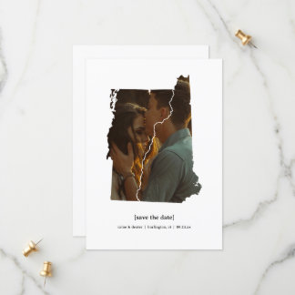 Vermont et New Hampshire Enregistrer la date Carte