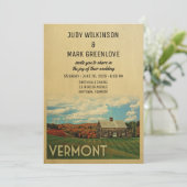 Vermont Faire-part de mariage Vintage Mid-Century (Debout devant)