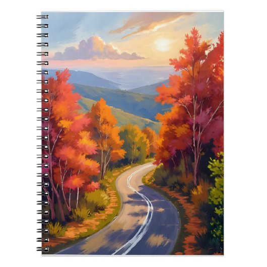 Vermont Fall Foliage Watercolor Landscape Notitieboek (Voorkant)