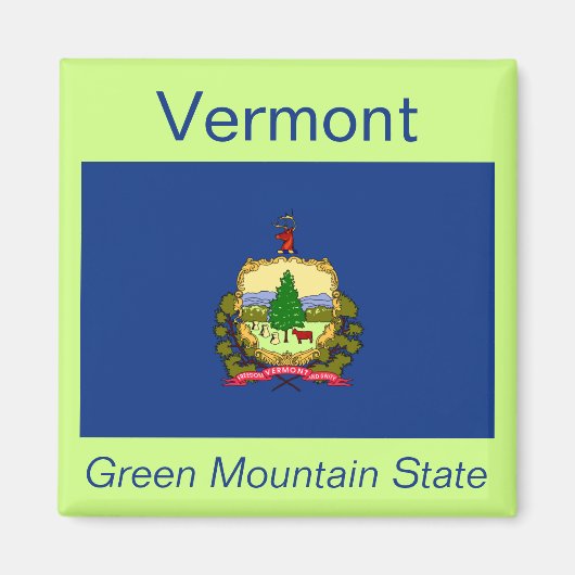 Vermont Flag Magnet Magneet (Voorkant)