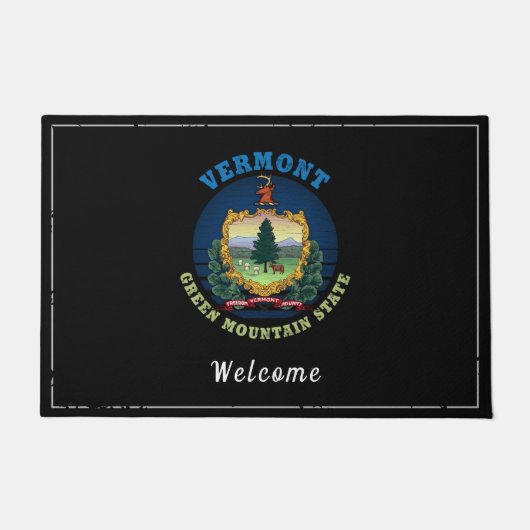 VERMONT GREEN MOUNTAIN STATE FLAG DEURMAT (Voorkant)