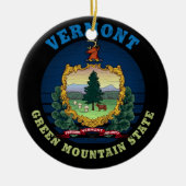 VERMONT GREEN MOUNTAIN STATE FLAG KERAMISCH ORNAMENT (Voorkant)