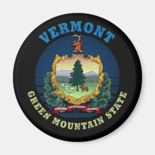 VERMONT GREEN MOUNTAIN STATE FLAG MAGNEET
