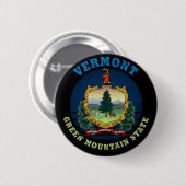VERMONT GREEN MOUNTAIN STATE FLAG RONDE BUTTON 5,7 CM (Voorkant /achterkant)