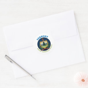 VERMONT GROENE BERG STAATSVLAG RONDE STICKER