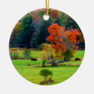 Vermont Herfst Keramisch Ornament