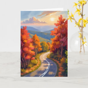 Vermont Herfstloof Aquarel Landschap Kaart
