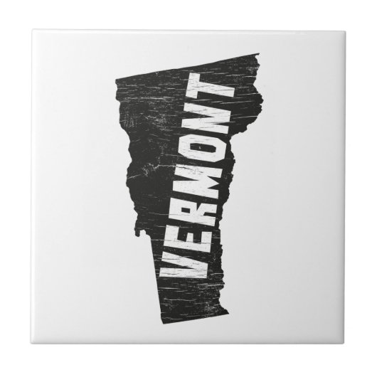 Vermont Home Vintage Map Silhouette Tegeltje (Voorkant)