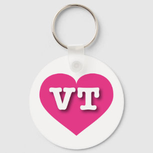 Vermont Hot Pink Heart - Ik hou van VT Sleutelhanger