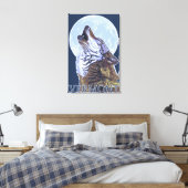 Vermont-Howling Wolf Canvas Afdruk (Insitu (Slaapkamer))