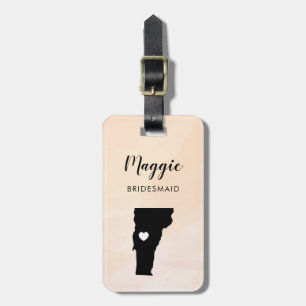 Vermont kaart bagagelabel, huwelijksfeest welkom bagagelabel