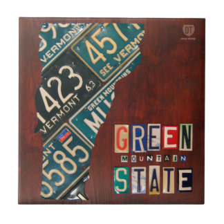 Vermont Licence Bord Map Ceramic Tile Tegeltje