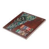Vermont Licence Bord Map Ceramic Tile Tegeltje (Zijkant)