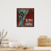 Vermont Licentieoverzicht Bord Afdrukken Poster (Keuken)