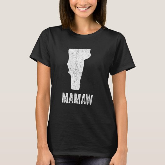 Vermont Mamaw Vermont Silhouette State Coolest Gra T-shirt (Voorkant)
