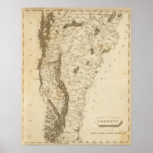 Vermont Map door Arrowsmith Poster