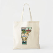 Vermont Map of Burlington Killington VT State Tote Bag (Voorkant)