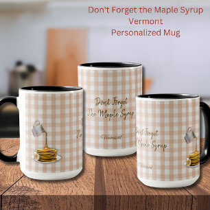 Vermont Maple Syrup Gingham Mok