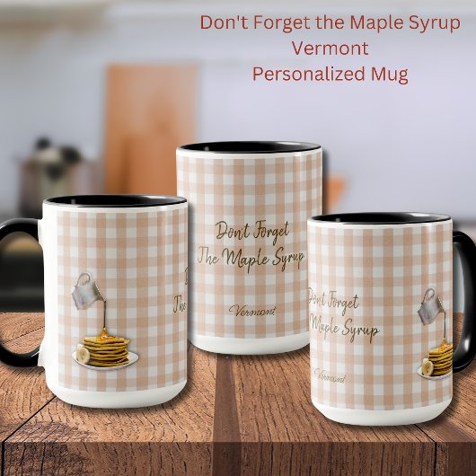 Vermont Maple Syrup Gingham Mok