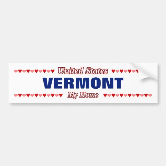 VERMONT - Mijn thuis - Verenigde Staten; hart Bumpersticker (Voorkant)