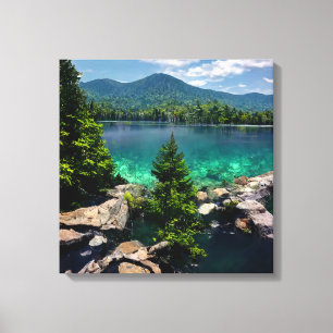 Vermont Mooie Kristalhelder Meer Bergen Canvas Afdruk