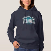 Vermont Mountain Blue Sky Cool VT Mountains Winter Hoodie (Voorkant)