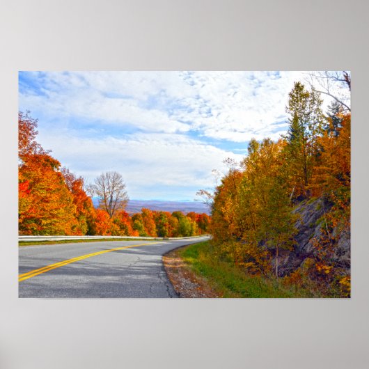 Vermont Mountain Road, Autumn Poster (Voorkant)