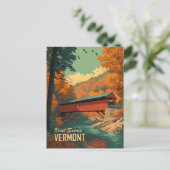 Vermont overdekte brug reizen Briefkaart (Staand voorkant)